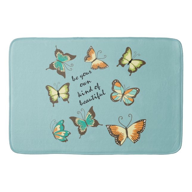 Alfombrilla De Baño Sé tu propia mariposas hermosas (Anverso)