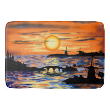 Sea Sunrise Bath Mat Paisaje Holandés