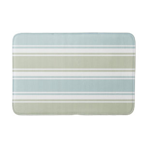 Alfombrilla De Baño Seafoam de doble raya y azul