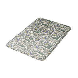Alfombrilla De Baño Seamless blue, yellow, and white floral pattern 