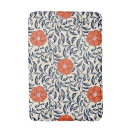 Alfombrilla De Baño Seamless floral pattern with vibrant orange flower