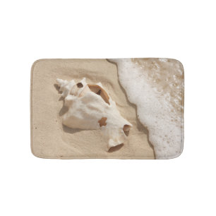 Alfombrilla De Baño Seashell en la isla caribeña magnífica del turco
