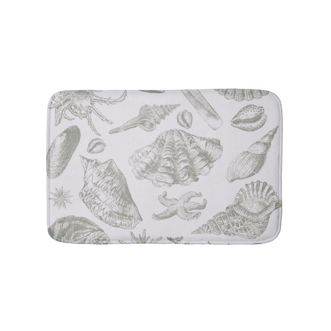 Alfombrilla De Baño Seashell Soft Antique Art Beach Shells (Anverso)