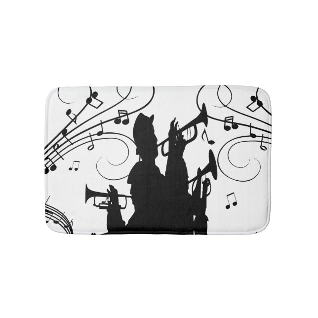 Alfombrilla De Baño Sección Cuerno Trumpet Jazz Music (Anverso)
