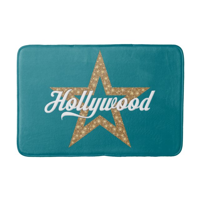 Alfombrilla De Baño Secuencia de comandos de Hollywood con estrella (d (Anverso)