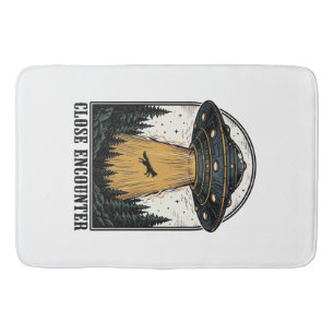 Alfombrilla De Baño Secuestro del bosque alienígena grabado vintage de