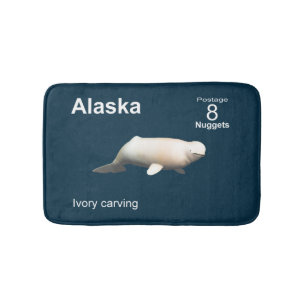 Alfombrilla De Baño Sello de ballena de Alaska Ivory Beluga