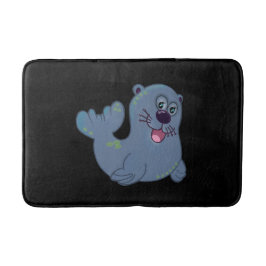 Alfombrilla De Baño Sello De Tela En El Carácter Del Logo De La Mascot