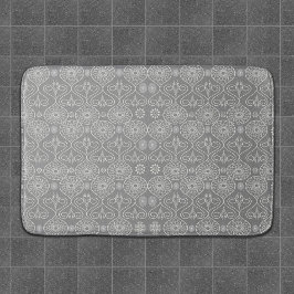 Alfombrilla De Baño Semillas de pulpo textil fibroso gris estampadas