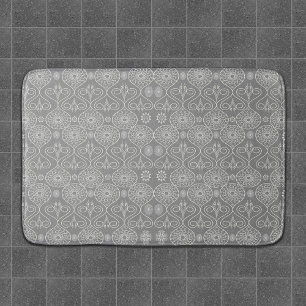 Alfombrilla De Baño Semillas de pulpo textil fibroso gris estampadas
