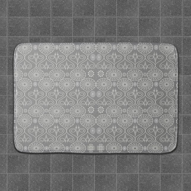 Alfombrilla De Baño Semillas de pulpo textil fibroso gris estampadas (Subido por el creador)