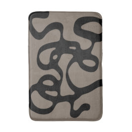 Alfombrilla De Baño Señales distantes: Resumen negro y gris