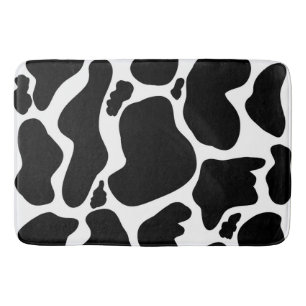 Alfombrilla De Baño Sencillas manchas de vacas grandes en blanco y neg