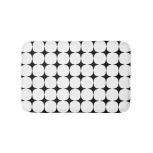 Alfombrilla De Baño Sencillo patrón negro y blanco moderno de mediados
