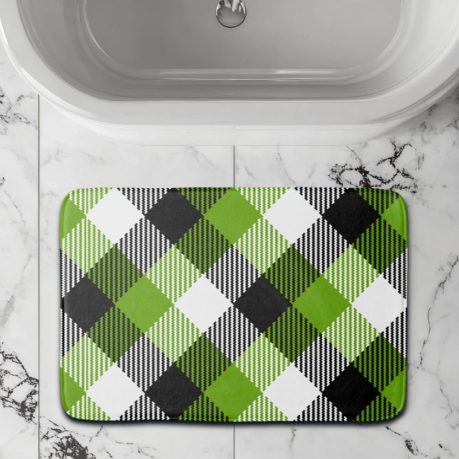 Alfombrilla De Baño Sencillo Tartán Plaids Neon Green (Subido por el creador)