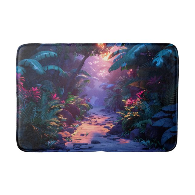 Alfombrilla De Baño Sendero tropical hawaiano (Anverso)