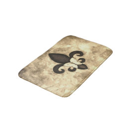 Alfombrilla De Baño Sepia Butterfleur | Tan Mariposa en la Flor de Lis