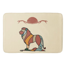 Alfombrilla De Baño Serene Savanna Kind Lion Abstract Modern Earthy Ba