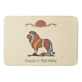 Alfombrilla De Baño Serene Savanna Kind Lion Custom Name Bath Mat