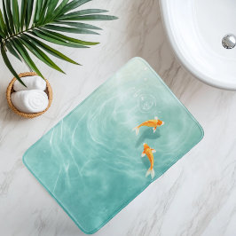 Alfombrilla De Baño Serenidad de peces koi en acuarela