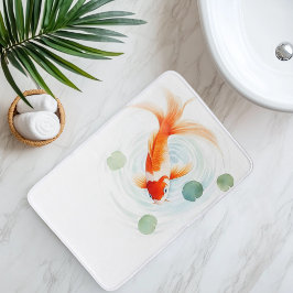 Alfombrilla De Baño Serenidad de peces koi en acuarela