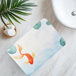 Alfombrilla De Baño Serenidad de peces koi en acuarela