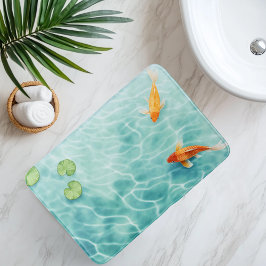 Alfombrilla De Baño Serenidad de peces koi en acuarela