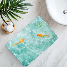 Alfombrilla De Baño Serenidad de peces koi en acuarela