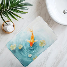 Alfombrilla De Baño Serenidad de peces koi en acuarela