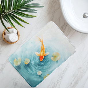 Alfombrilla De Baño Serenidad de peces koi en acuarela