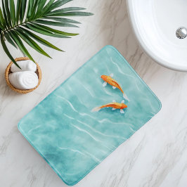 Alfombrilla De Baño Serenidad de peces koi en acuarela
