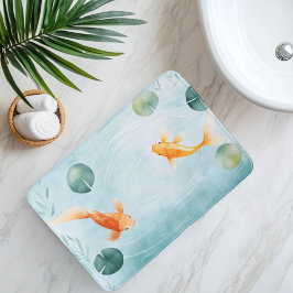 Alfombrilla De Baño Serenidad de peces koi en acuarela