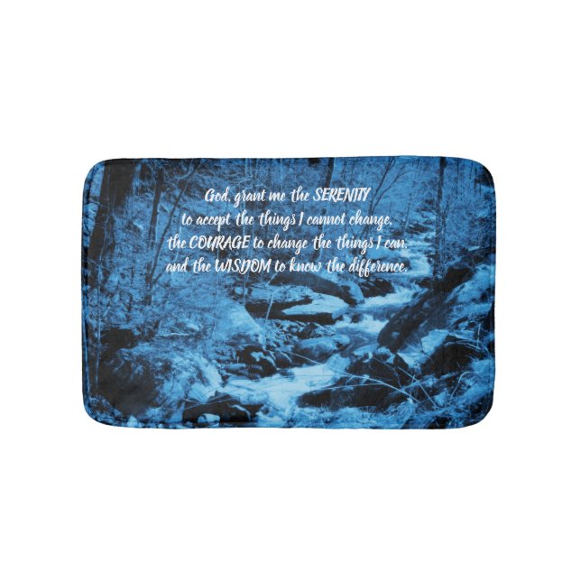 Alfombrilla De Baño Serenity Prayer Blue Flower Brook Inspirador  (Anverso)