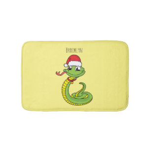 Alfombrilla De Baño Serpiente verde suave con personalizado de sombrer