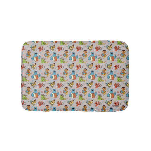Alfombrilla De Baño Sesame Street Band Grey Pattern (Anverso)