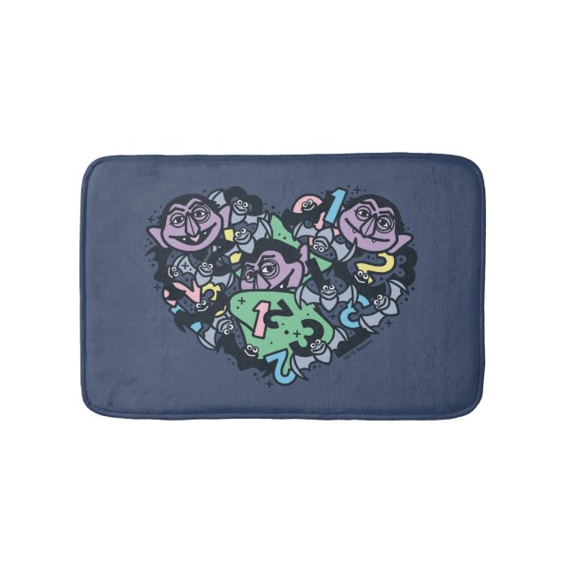 Alfombrilla De Baño Sésamo | Conde von Count Doodle Heart (Anverso)