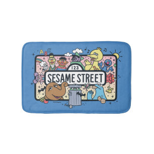 Alfombrilla De Baño Sésamo Rótulo Sesame Pals Doodle