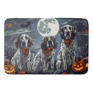 Alfombrilla De Baño Setter Inglés Halloween Espeluznante