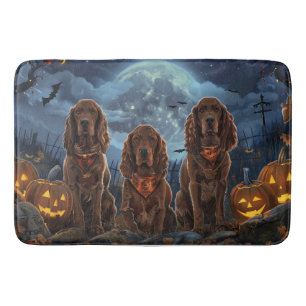 Alfombrilla De Baño Setter Rojo Irlandés Halloween Espeluznante