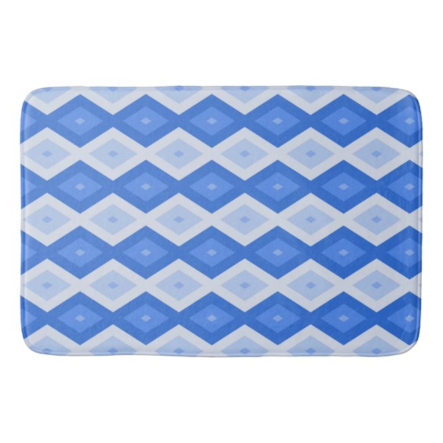 Alfombrilla De Baño Shades of blue diamond pattern (Anverso)