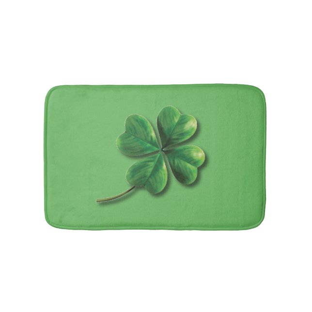 Alfombrilla De Baño Shamrock irlandés verde moderno (Anverso)