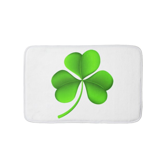 Alfombrilla De Baño Shamrock verde en blanco bmcnt (Anverso)