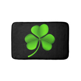 Alfombrilla De Baño Shamrock verde en negro bmcnt