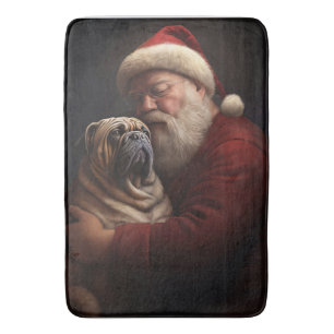 Alfombrilla De Baño Shar Pei Con Navidades festivos de Santa Claus