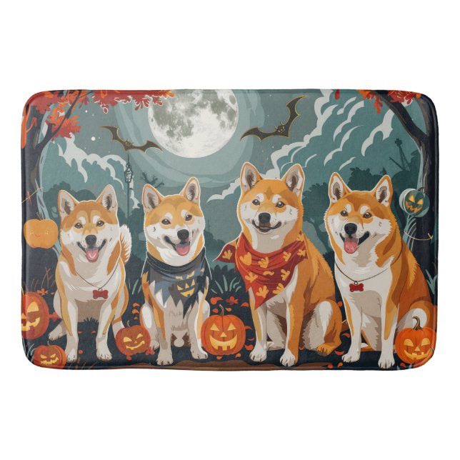 Alfombrilla De Baño Shiba Inu Halloween Spooky (Anverso)