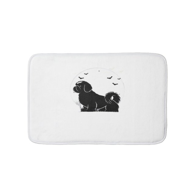 Alfombrilla De Baño Shih Tzu Dog - Halloween Moon Silhouette Classic T (Anverso)