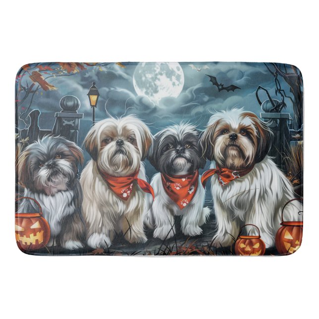 Alfombrilla De Baño Shih Tzu Halloween Spooky (Anverso)