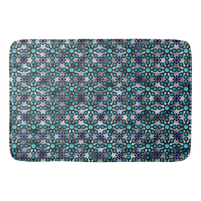 Alfombrilla De Baño Shine Blossom Blues (Anverso)