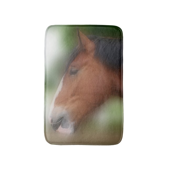 Alfombrilla De Baño Shire Draft Horse Face Animal (Frente vertical)