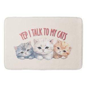 Alfombrilla De Baño Sí, hablo con mis gatos - Adorable diseño de trigo